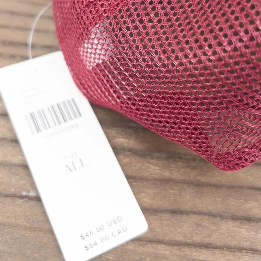 Anthropologie Nephthys Illustrated Sleighbell Spritz Trucker Hat Burgundy NWT - Picture 4 of 6